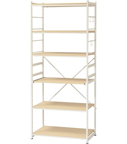 Amazon｜弘益 メタルラック本体 ナチュラル 約58×42.5×180cm サラ